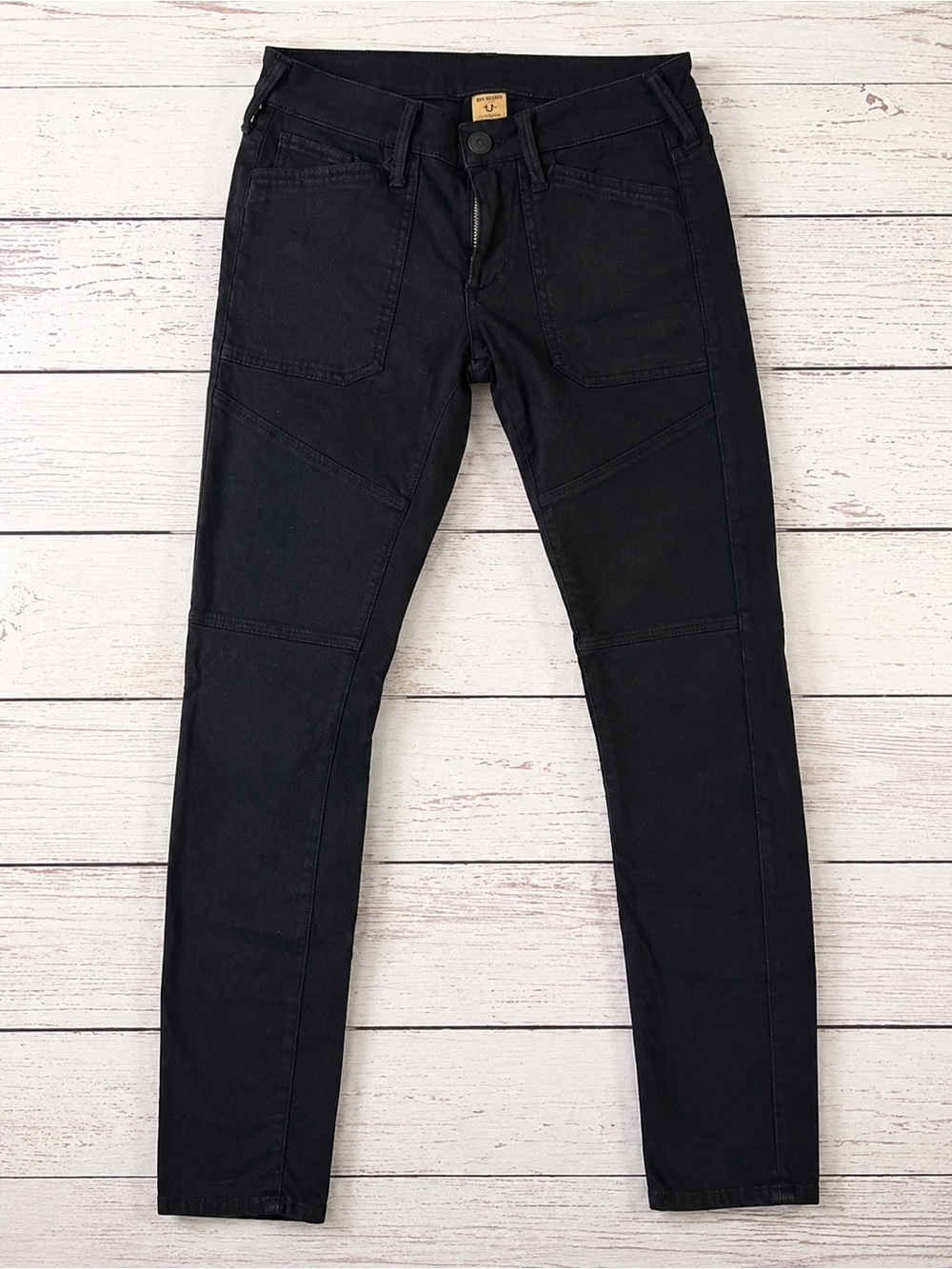 True Religion Women’s Black Paneled Skinny Jeans Size 24